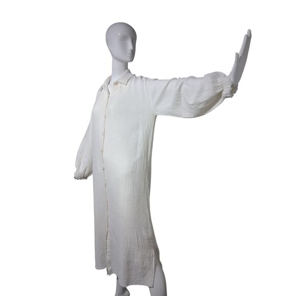 Show Me Your Mumu Captain Button Down Gauzy Dress Womens Size Medium Grungecore - Picture 2 of 9